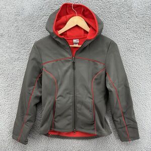 C9 by Champion Mens M Gray Red Fleece Lined‎ Hooded Full Zip Athletic Jacket